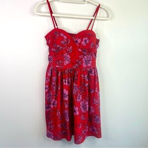 Band of the free Spaghetti Straps Floral Red and Pink Dress Size M